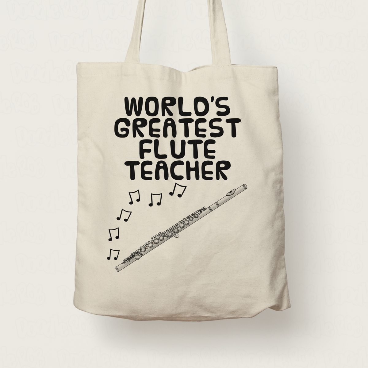 Flute Teacher Tote Bag - World's Greatest Flute Teacher - Gift For Flautist