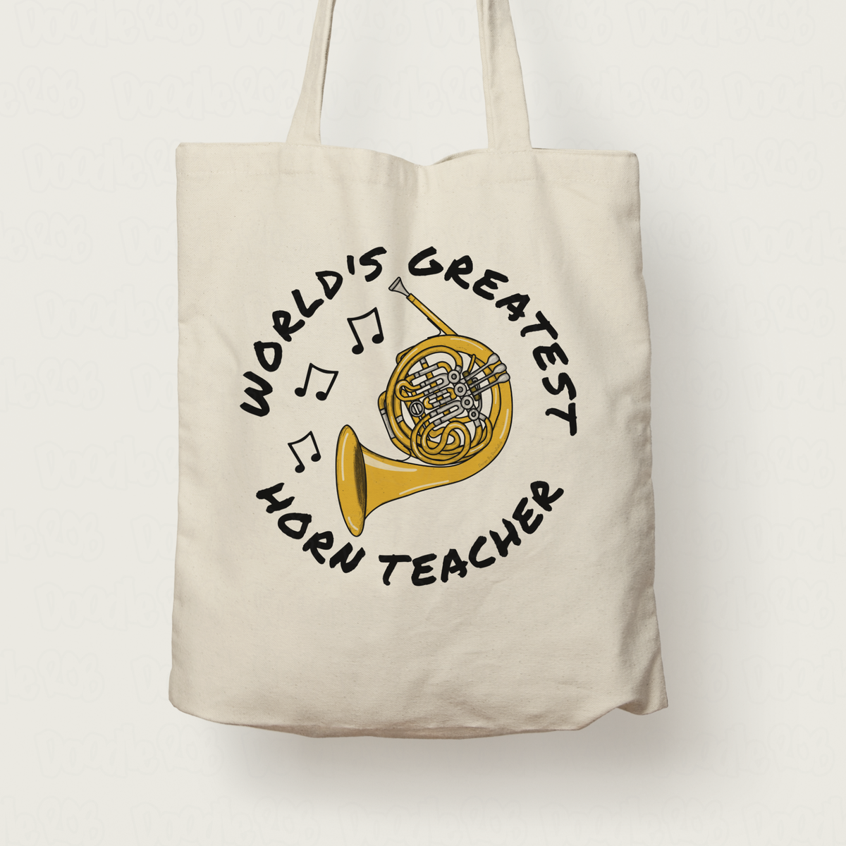 French Horn Teacher Tote Bag - World's Greatest Horn Teacher - Gift For Hornist
