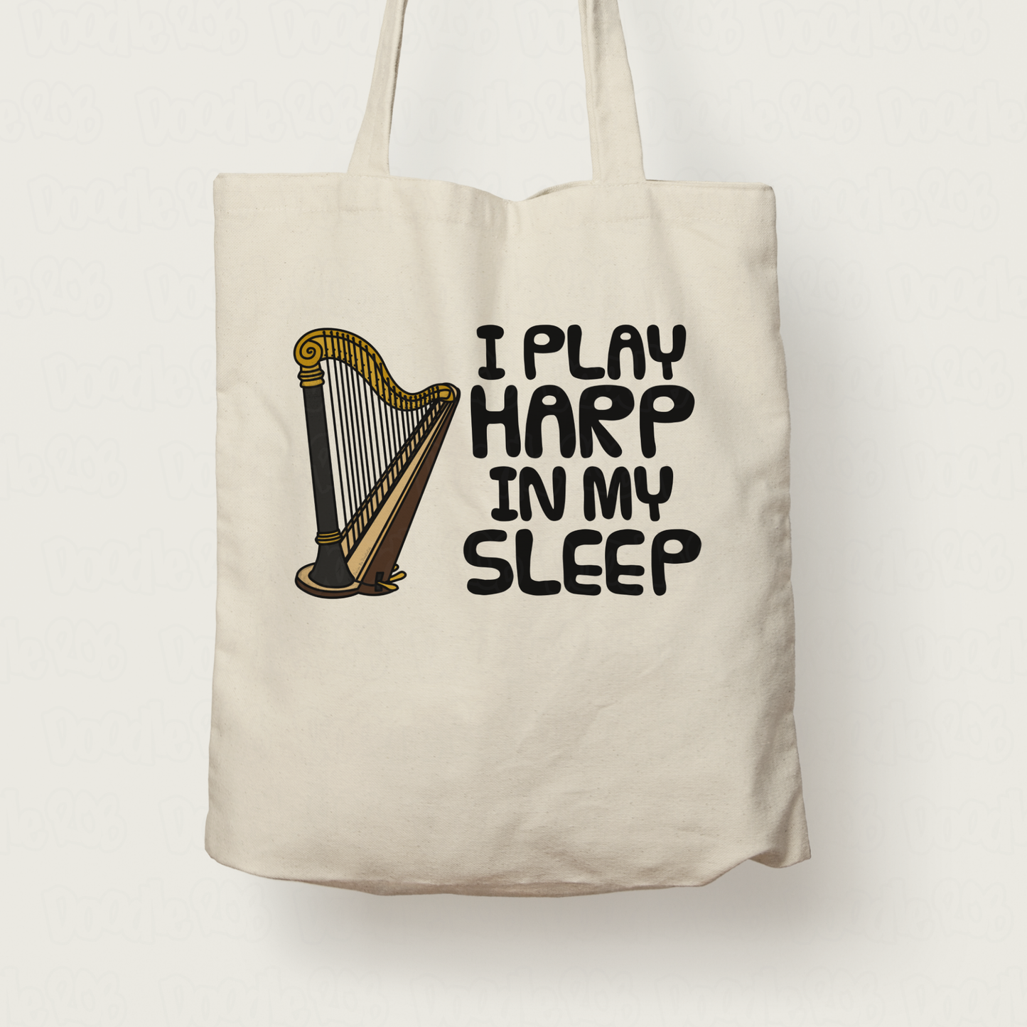 Funny Harp Tote Bag - I Play Harp In My Sleep - Harpist Musician Gift