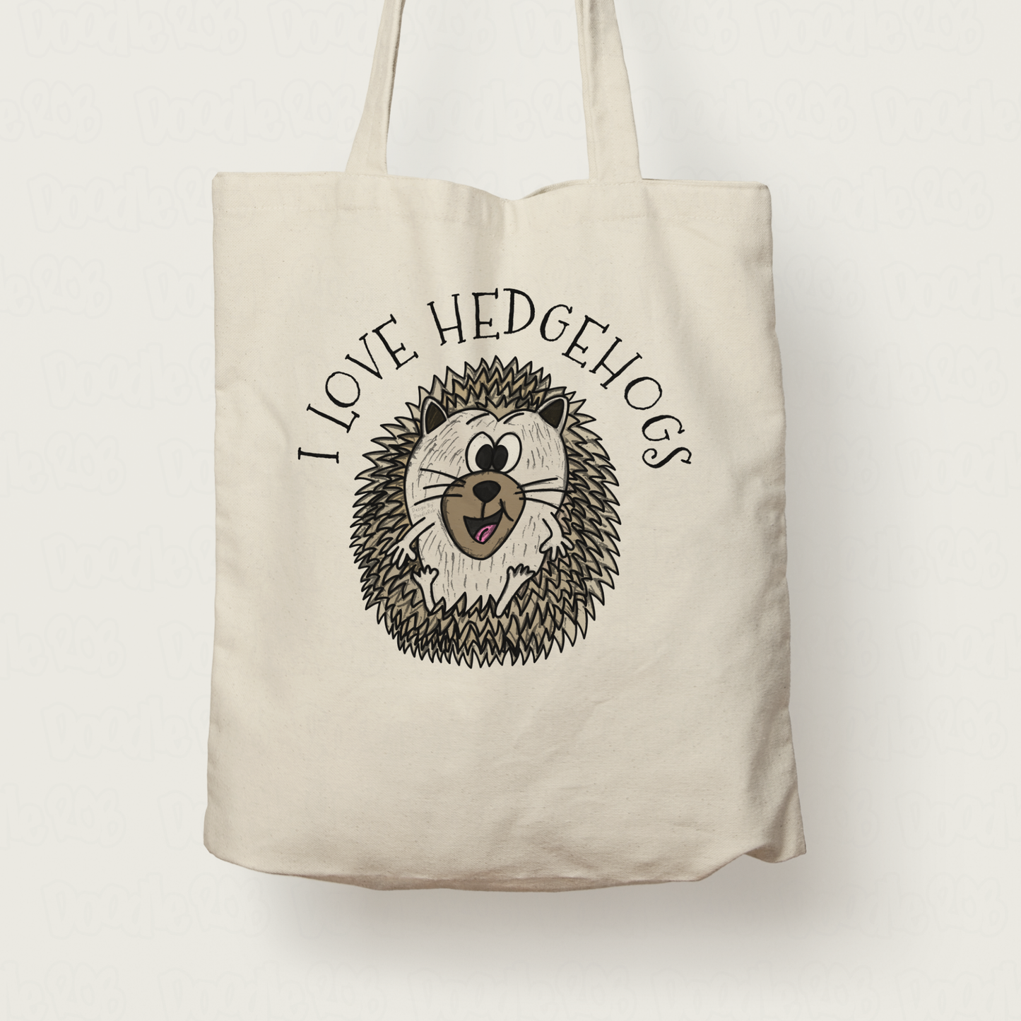 Hedgehog Tote Bag - I Love Hedgehogs - Gift For Nature Lover - Wildlife Autumn Gift