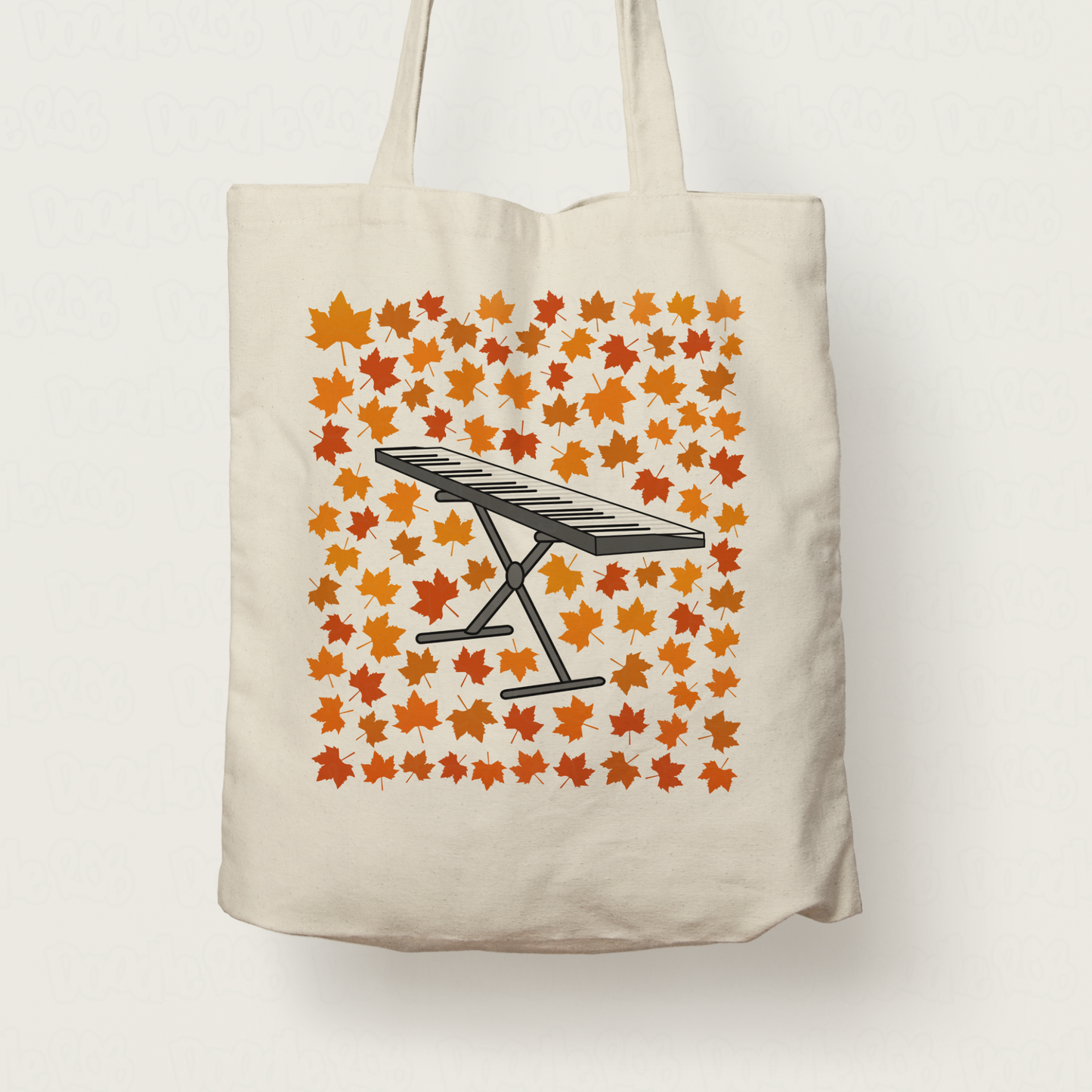 Autumn Keyboard Tote Bag (Leaves) - Gift For Keyboardist - Musician Gift For Fall or Thanksgiving