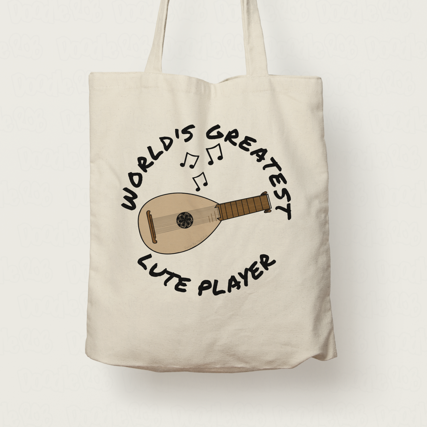 Lute Tote Bag - World's Greatest Lute Player - Gift For Lutenist - Baroque Musician Gift