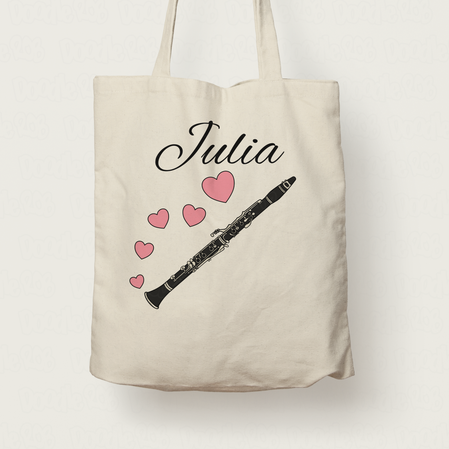 Clarinet Wedding Personalised Tote Bag - Clarinetist Woodwind Musician Custom Gift