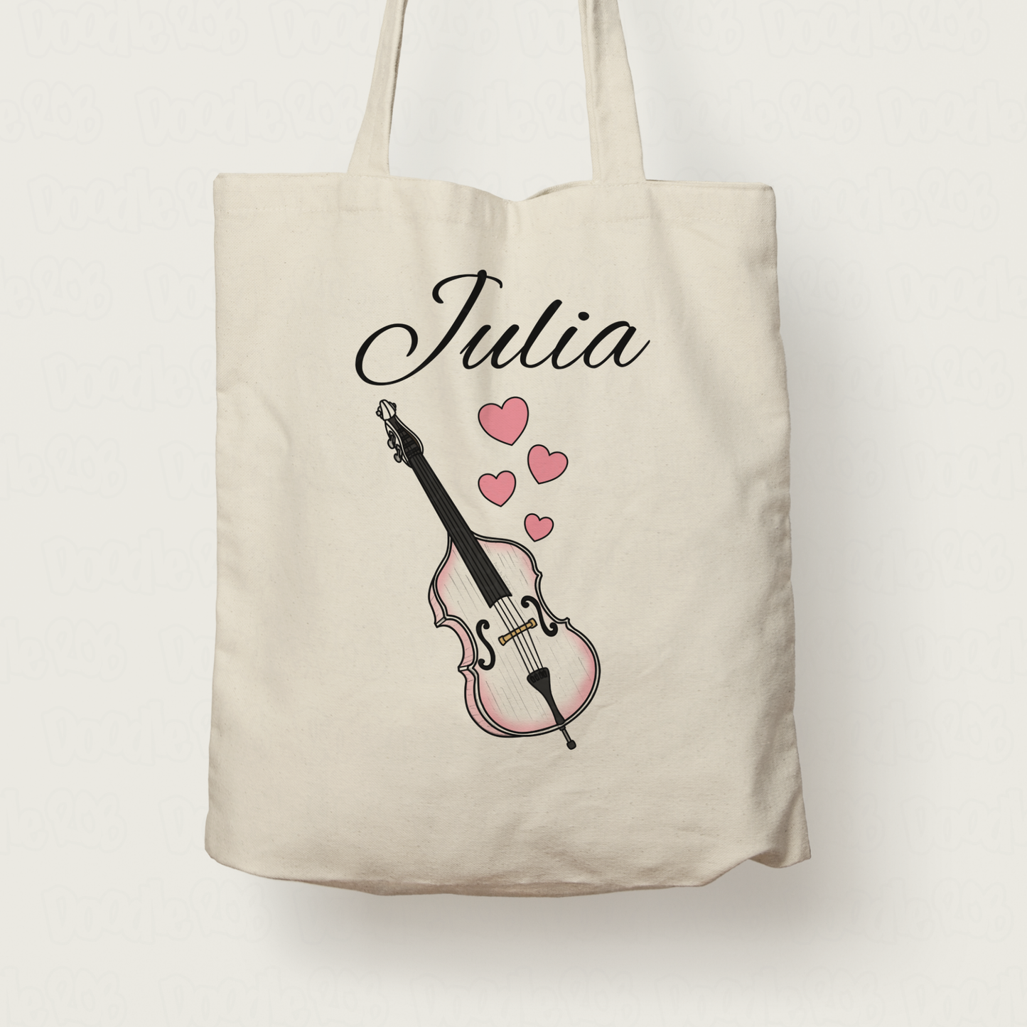 Double Bass Wedding Personalised Tote Bag - Wedding Bassist Musician Custom Gift