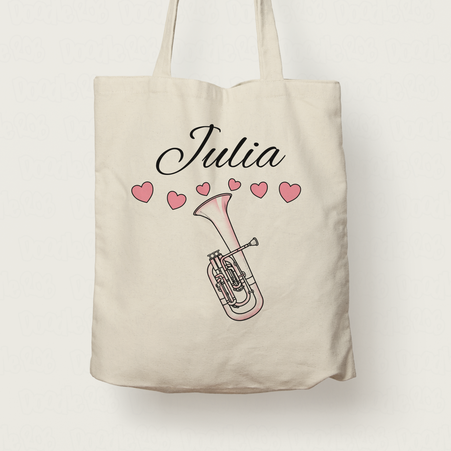Tenor Horn Wedding Personalised Tote Bag - Brass Musician Custom Gift