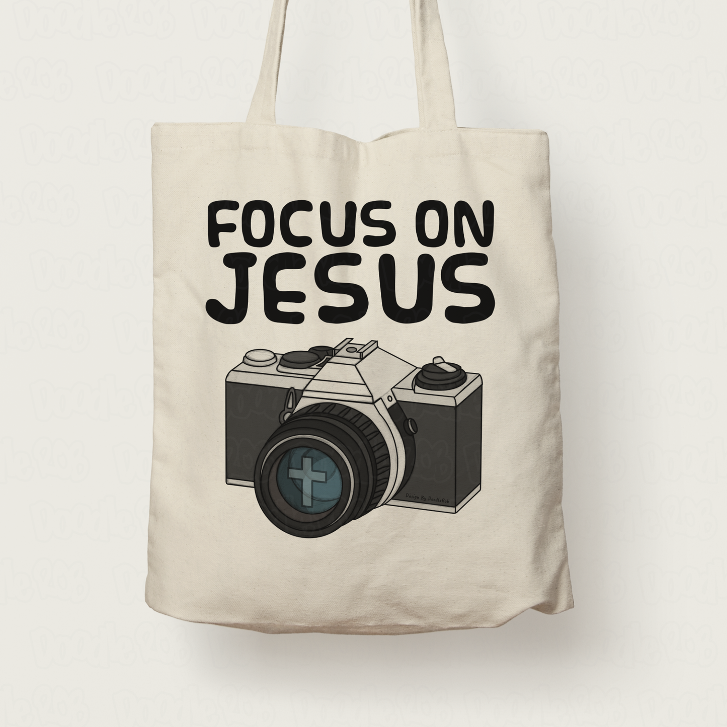 Christian Photographer Tote Bag - Focus On Jesus - Gift For Camera Enthusiast - Funny Church Gift