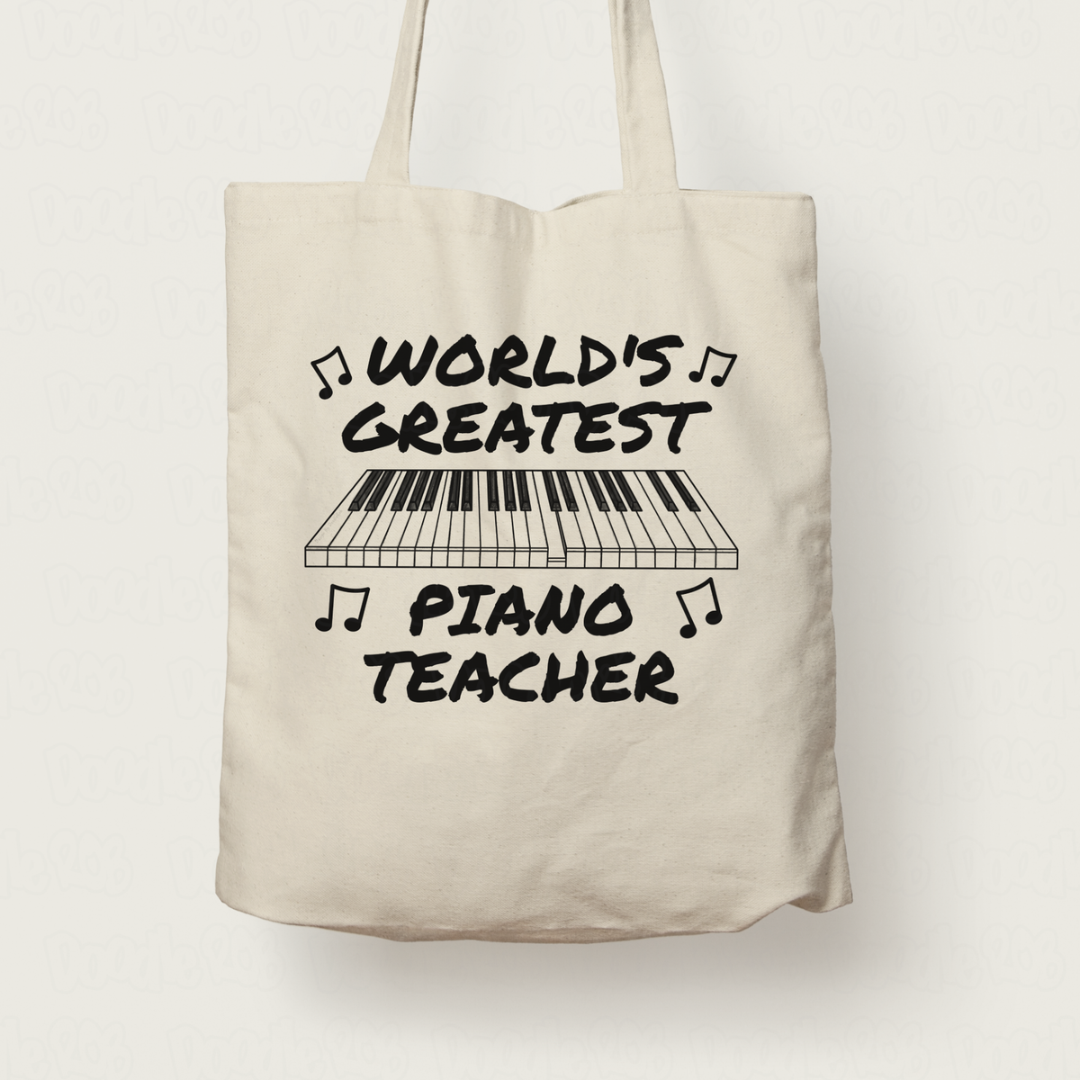 Piano Teacher Tote Bag - World's Greatest Piano Teacher - Music Teacher Gift