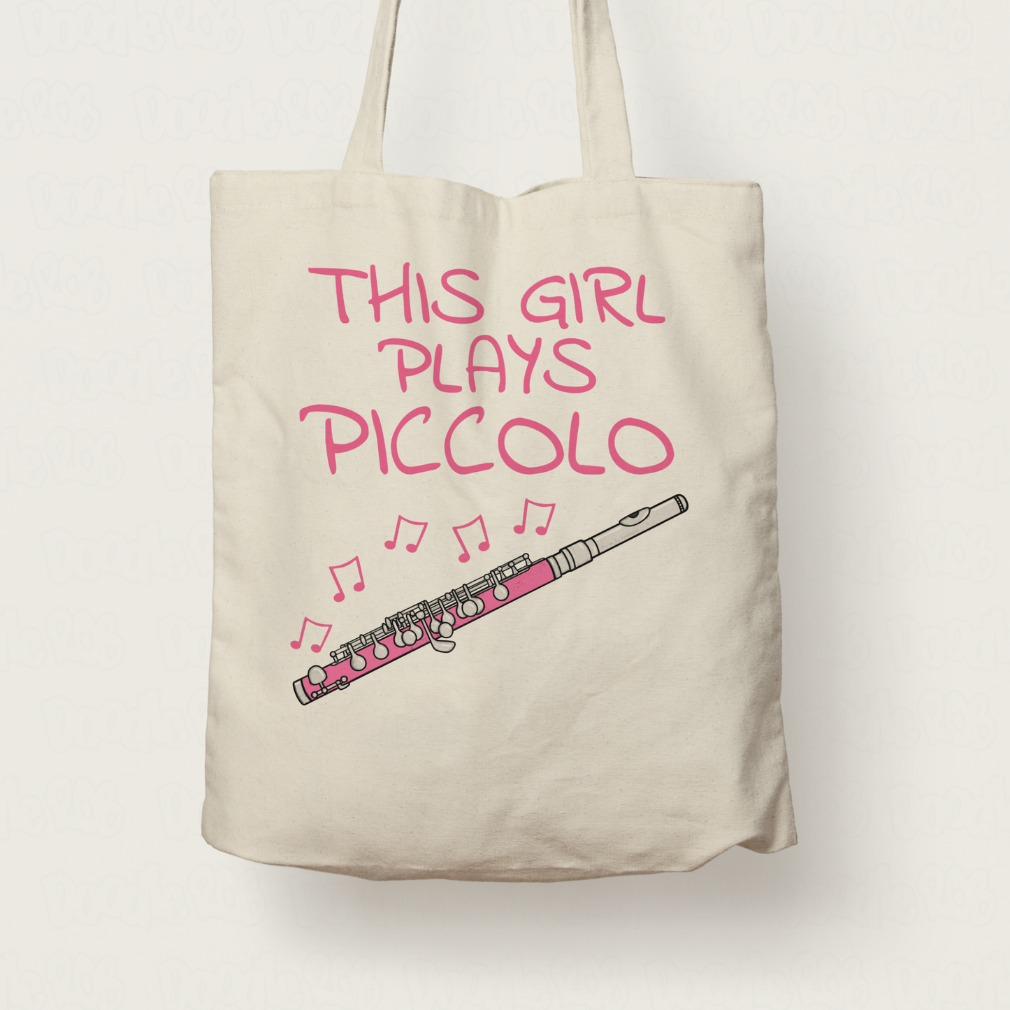Girl's Piccolo Tote Bag - This Girl Plays Piccolo - Female Piccoloist - Woodwind Musician Gift