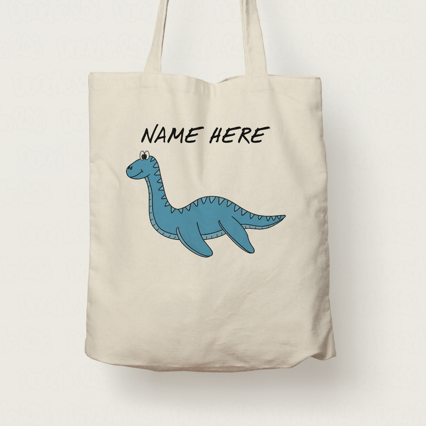 Plesiosaurus Personalised Tote Bag - Custom Dinosaur Tote Bag - Underwater Dinosaur Gift