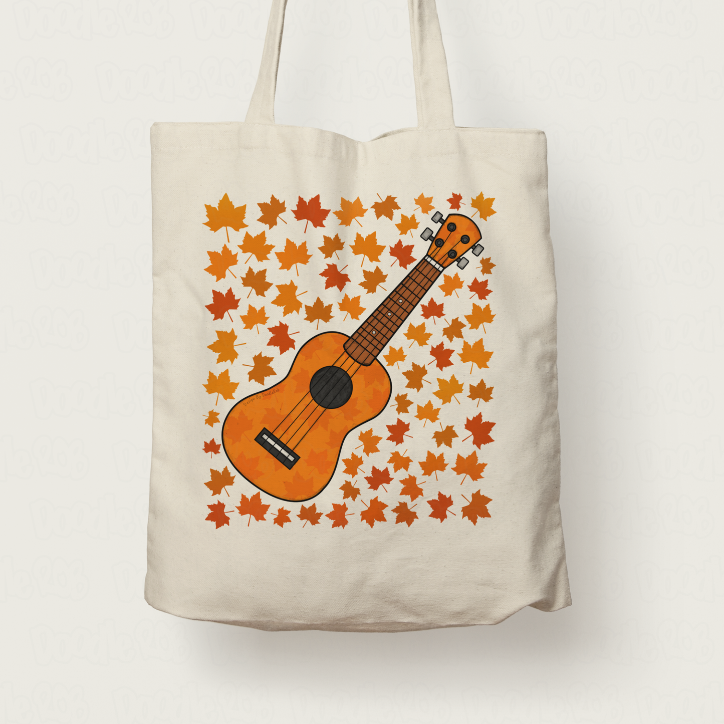 Autumn Ukulele Tote Bag (Leaves) - Uke Player Gift - Musician Gift For Fall or Thanksgiving