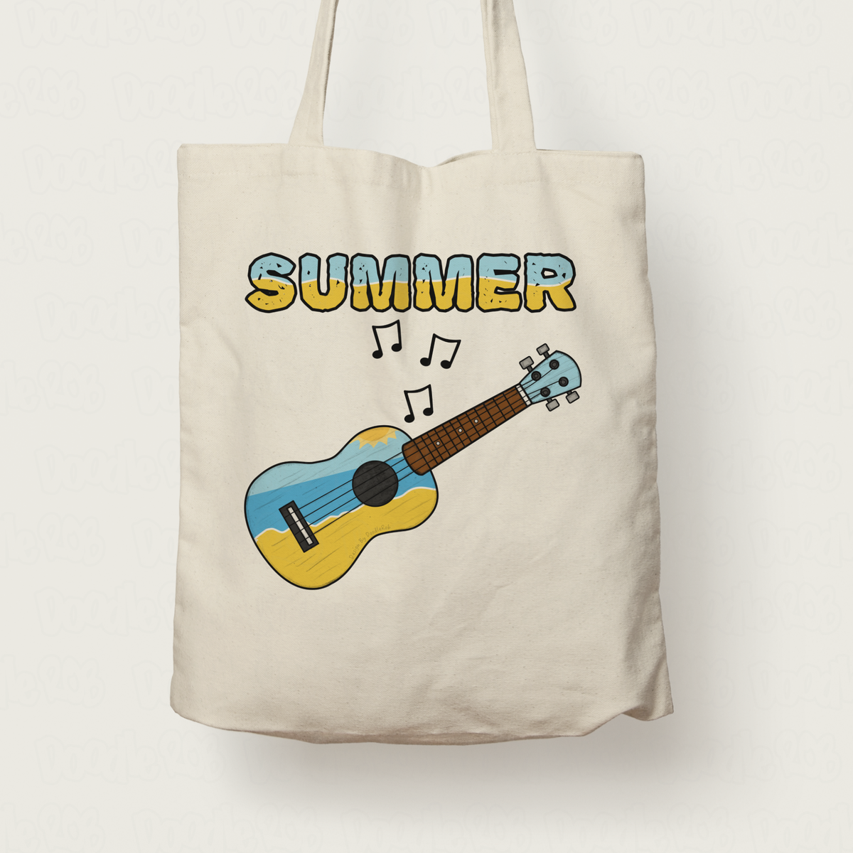 Ukulele Summer Tote Bag - Uke Player Gift - Summer Musician Tote Bag