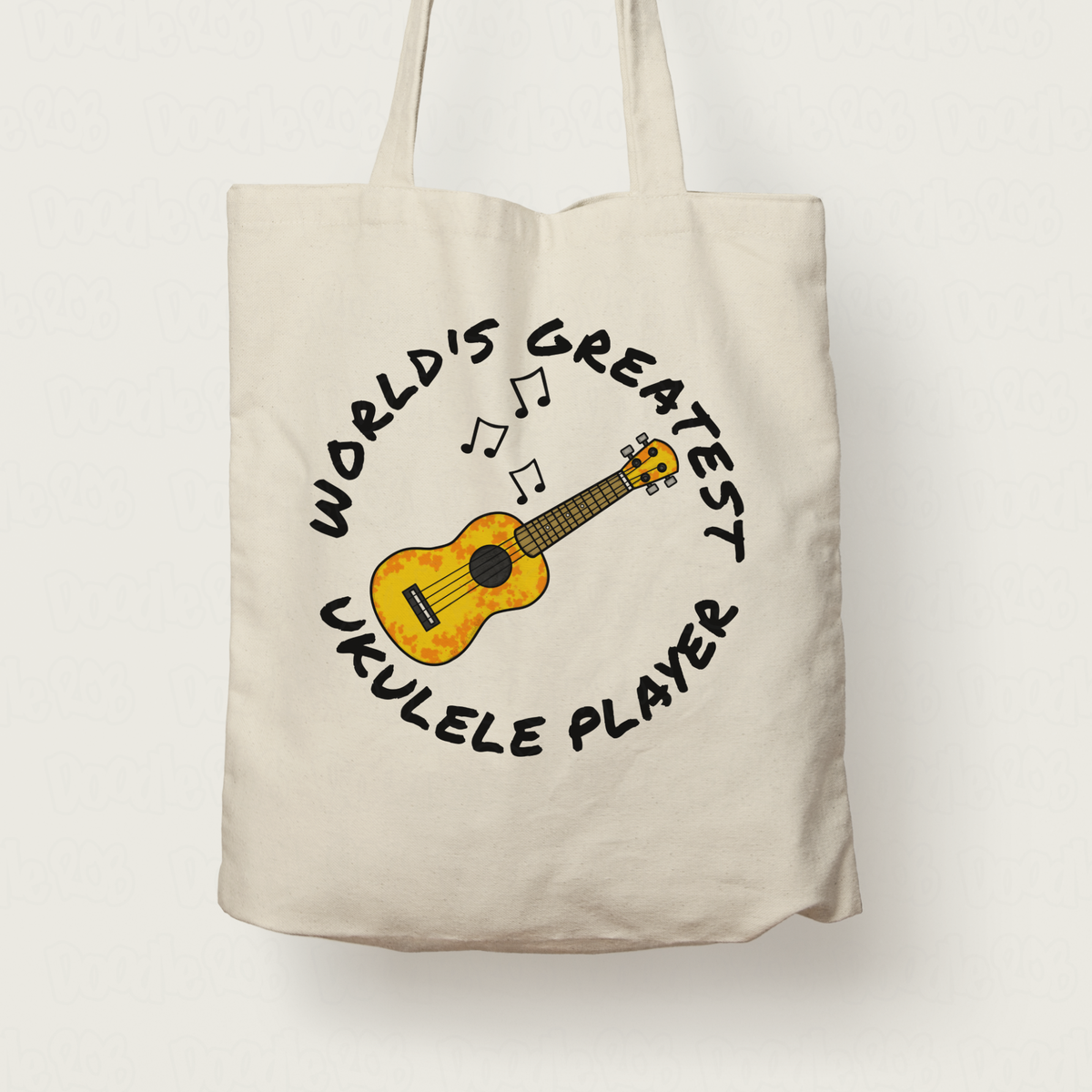 Ukulele Tote Bag - World's Greatest Ukulele Player - Gift For Ukulelist - Ukulele Teacher Gift