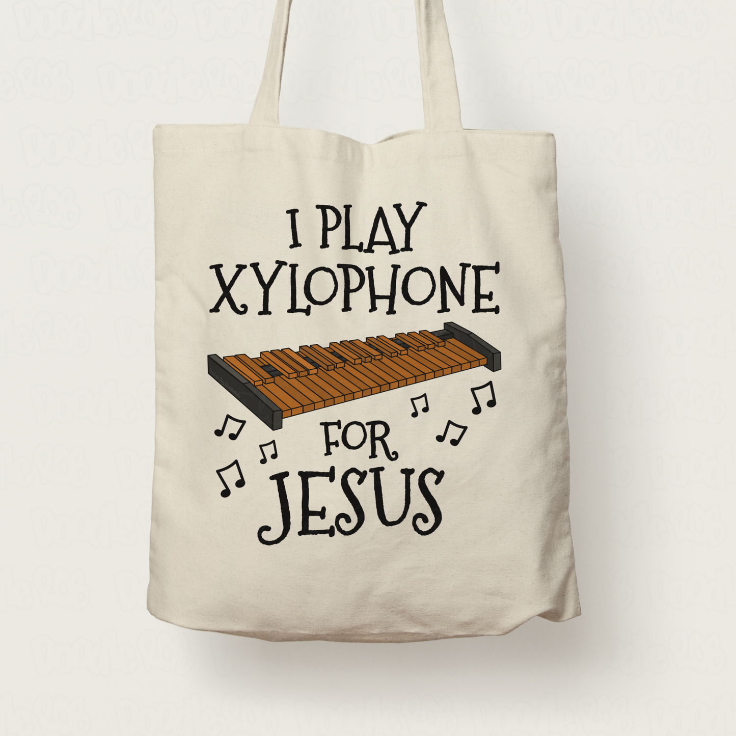 Christian Xylophone Tote Bag - I Play Xylophone For Jesus - Church Percussionist Gift