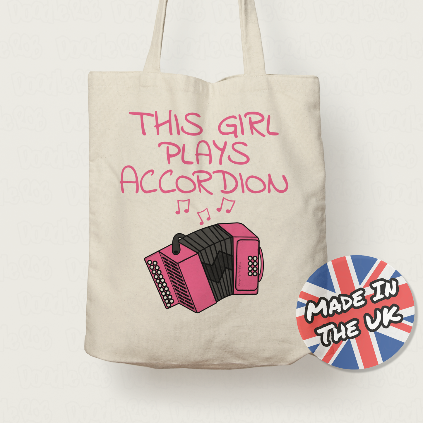 Girl's Accordion Tote Bag - This Girl Plays Accordion - Gift For Female Accordionist
