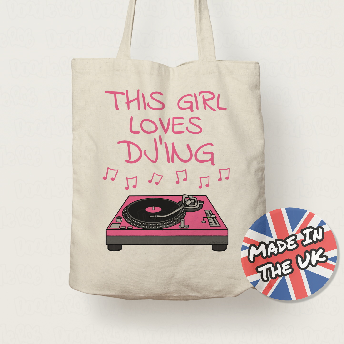 Female DJ Tote Bag - This Girl Loves DJ'Ing - Electronic Musician - Music Producer Gift