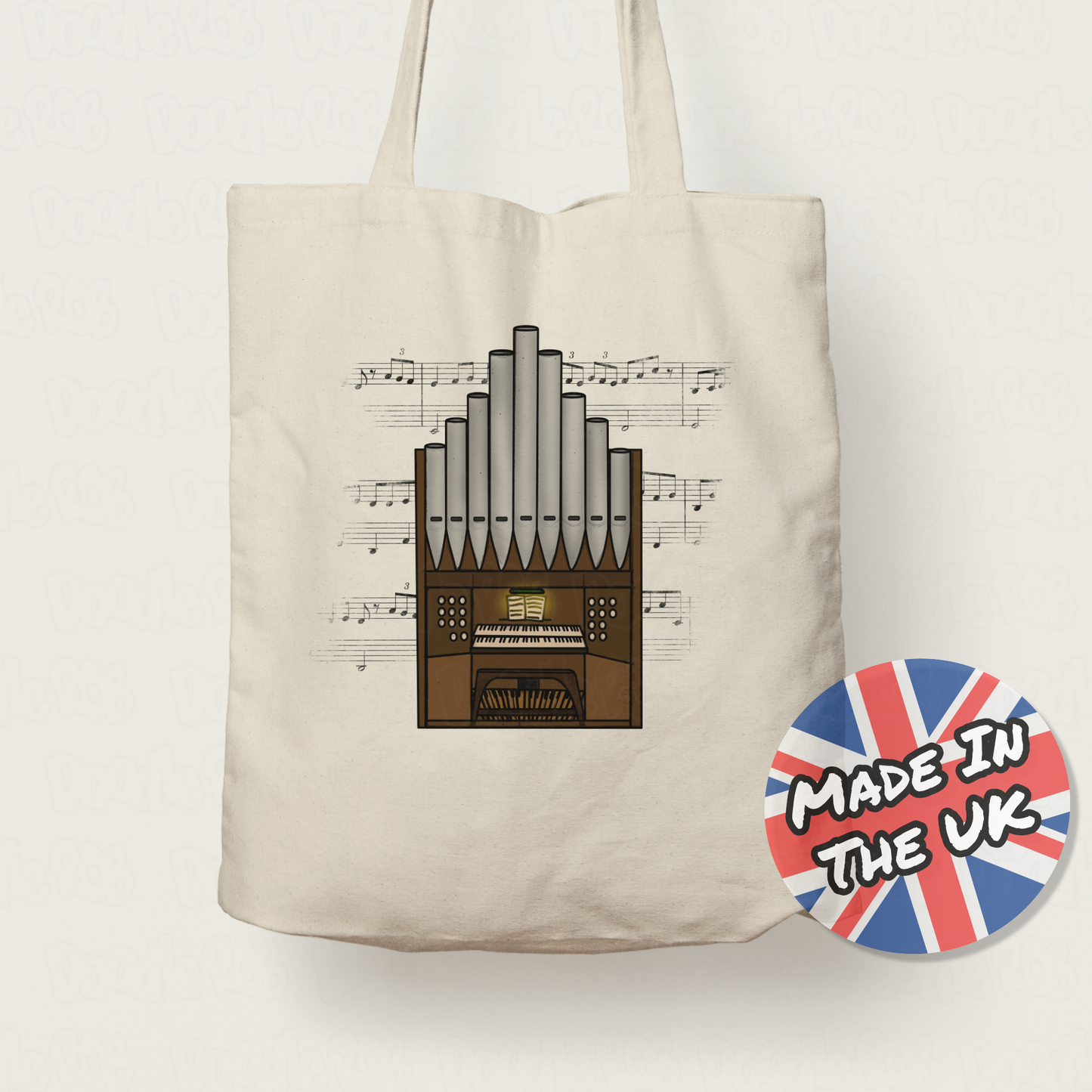 Organist Tote Bag (Notation) - Gift For Church Organist - Church Musician Tote Bag