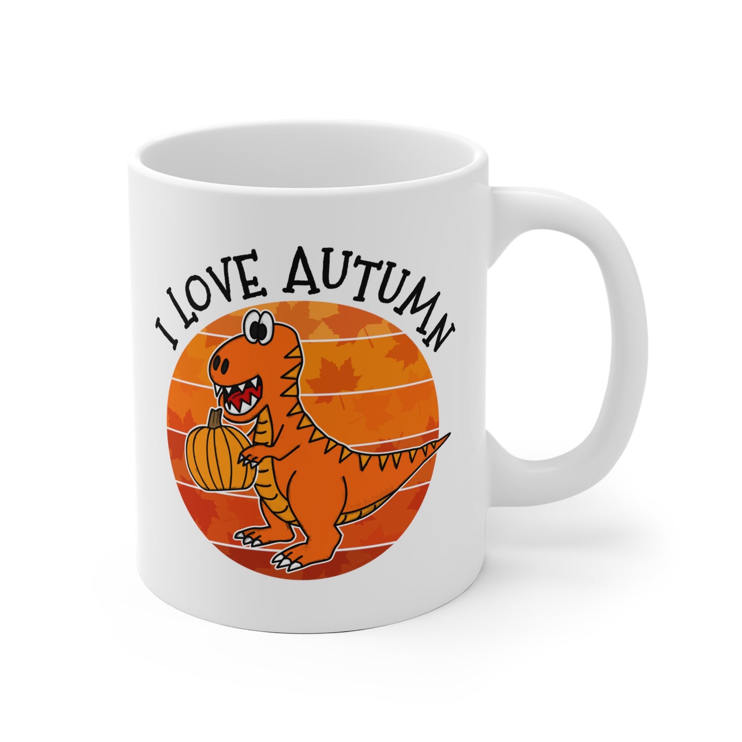 Autumn Dinosaur Mug - T-Rex Pumpkin Mug - Funny Back To School Gift