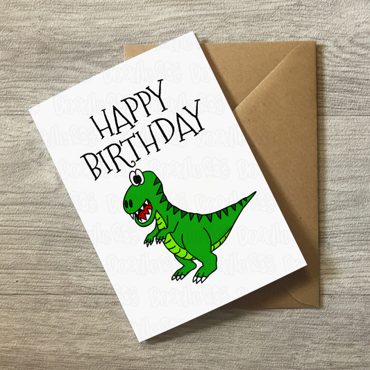 Dinosaur Birthday Card - T-Rex Birthday Card - Birthday Card For Boy