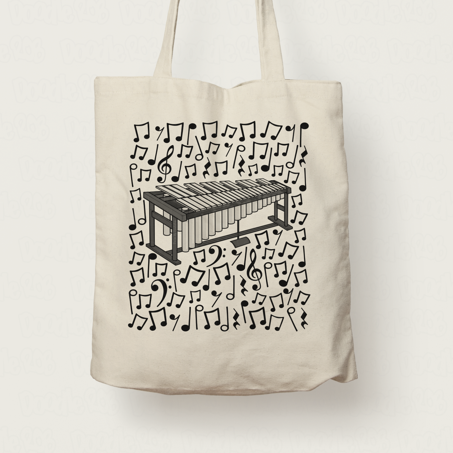 Vibraphone Musical Notes Tote Bag - Gift For Percussionist - Percussion Teacher Tote Bag - Orchestral Musician Gift