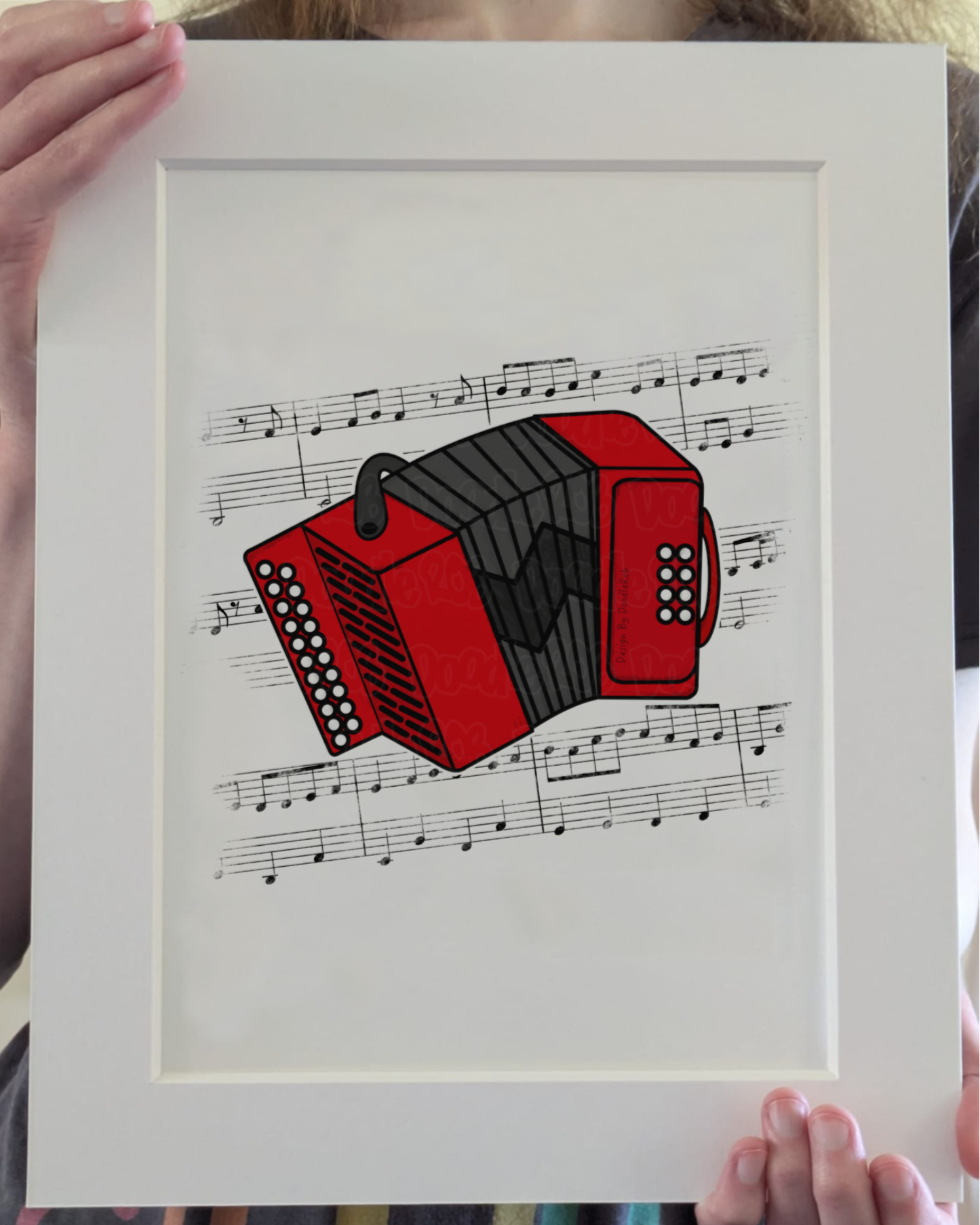Accordion Music Notation Art Print – Accordionist Home Decor - Musician Wall Art - Music Teacher Gift