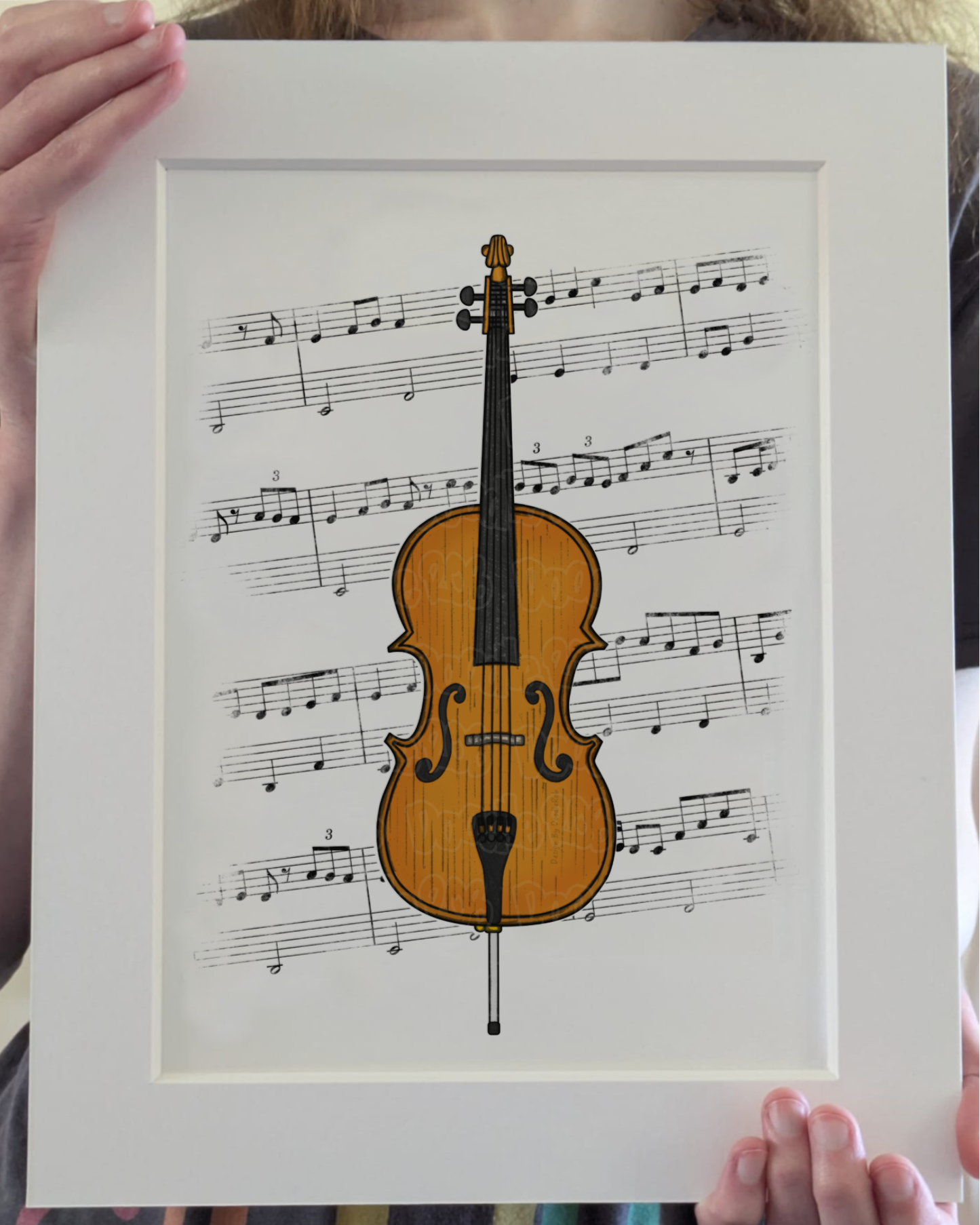 Cello Music Notation Art Print – Cellist Home Decor – String Musician Wall Art - Music Teacher Gift