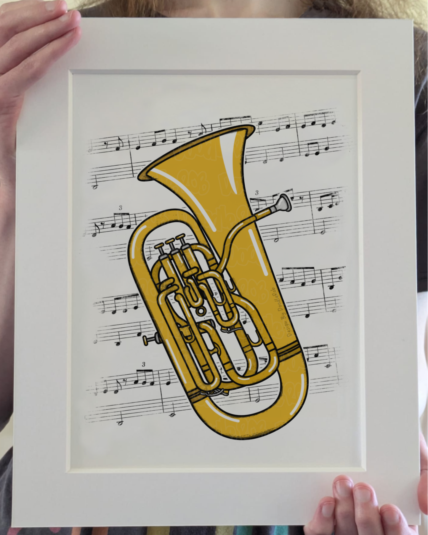 Euphonium Music Notation Art Print – Euphoniumist Home Decor – Brass Musician Wall Art - Music Teacher Gift