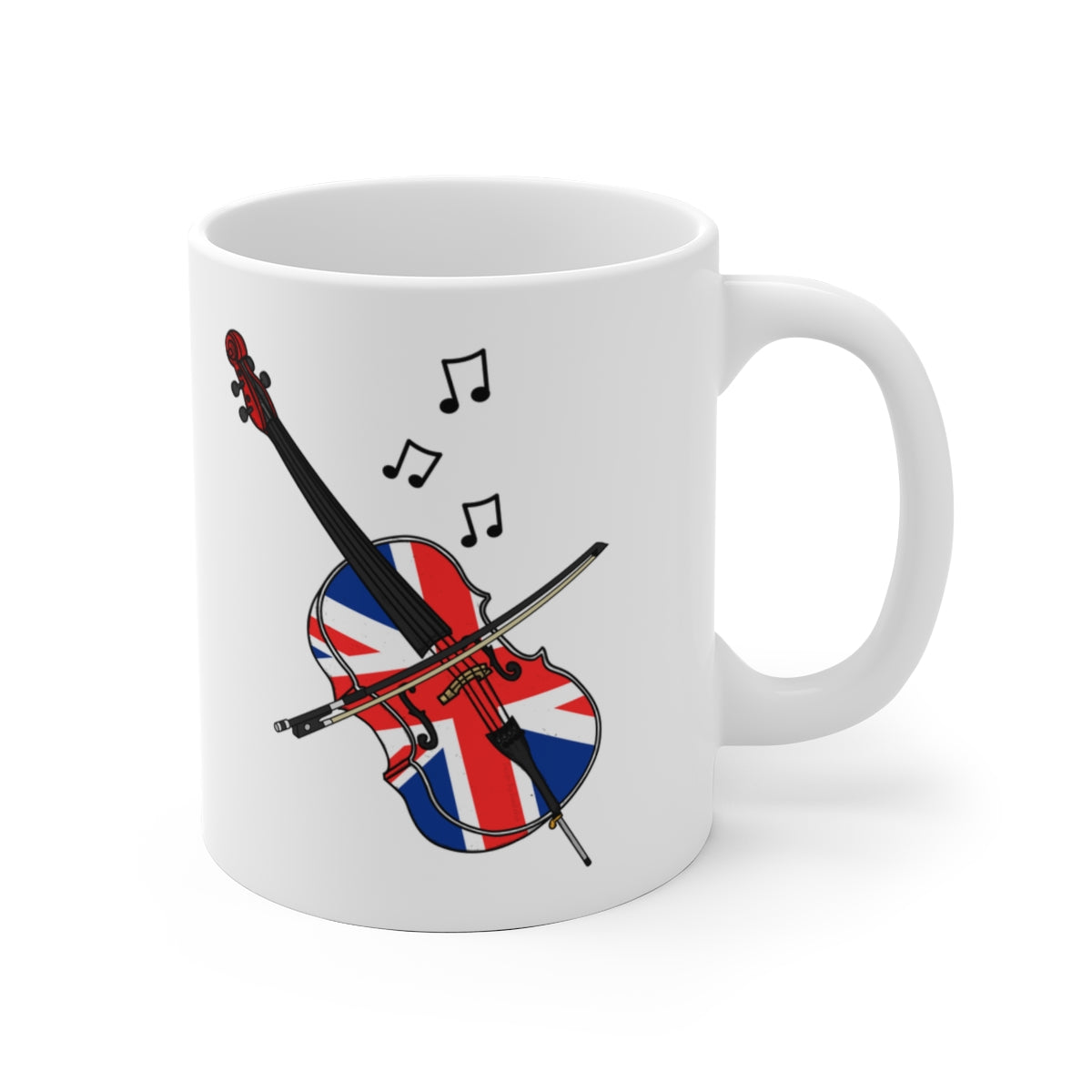 UK Flag Cello Mug - Cellist Gift - Union Jack Cello Mug - British Musician Gift