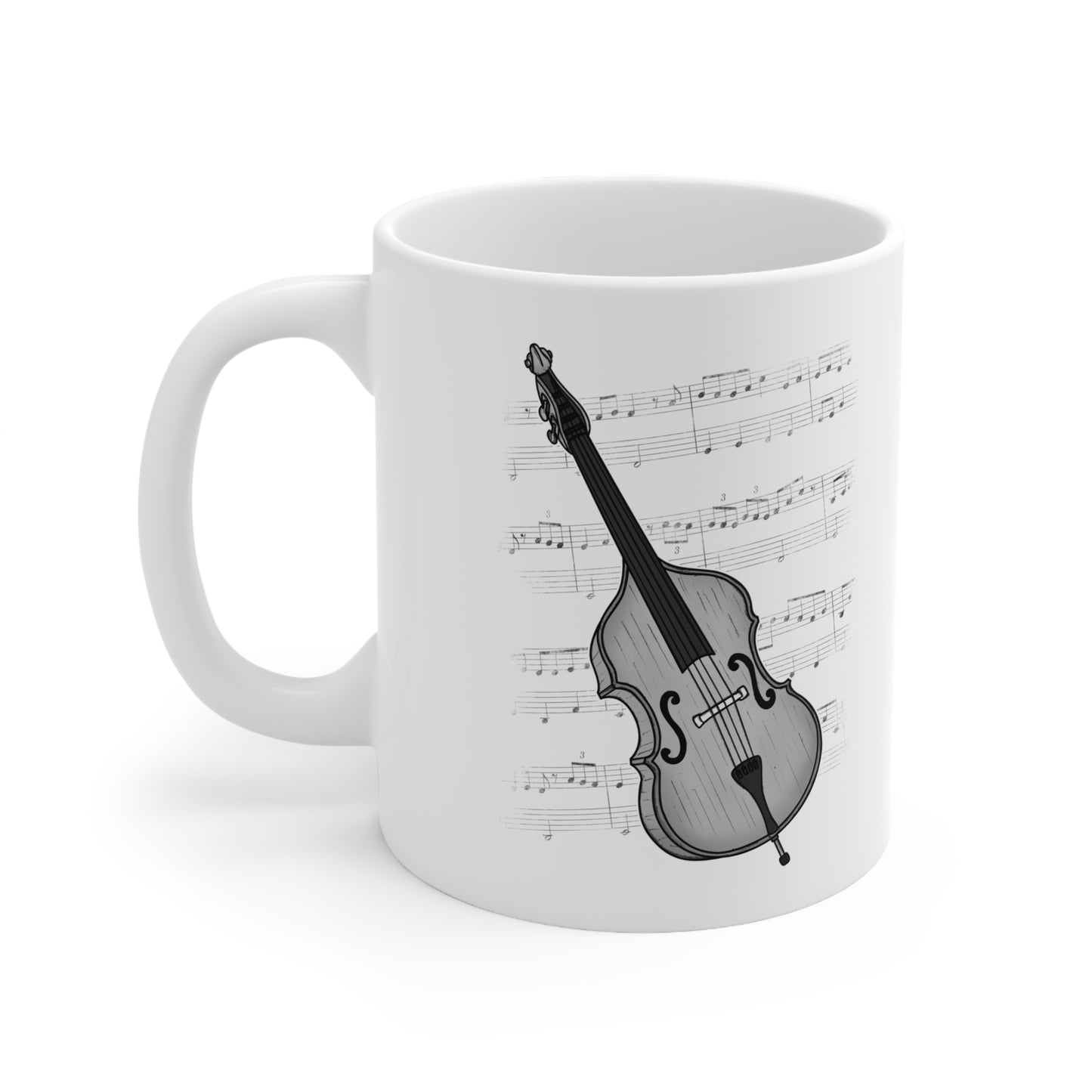 Double Bass Music Notation Mug - Gift For Bassist - Jazz Musician Gift