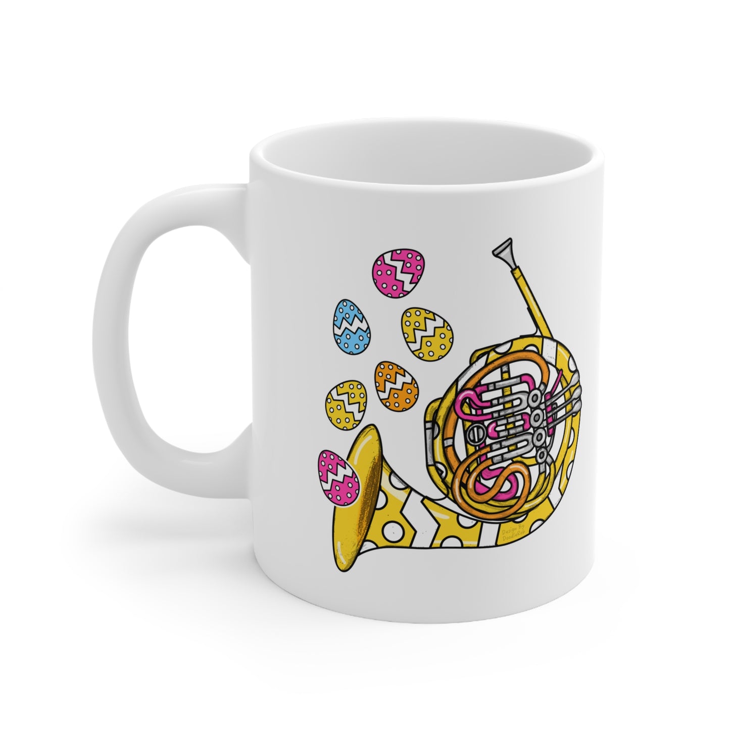 Easter French Horn Mug - Brass Player Mug - Easter Musician Gift