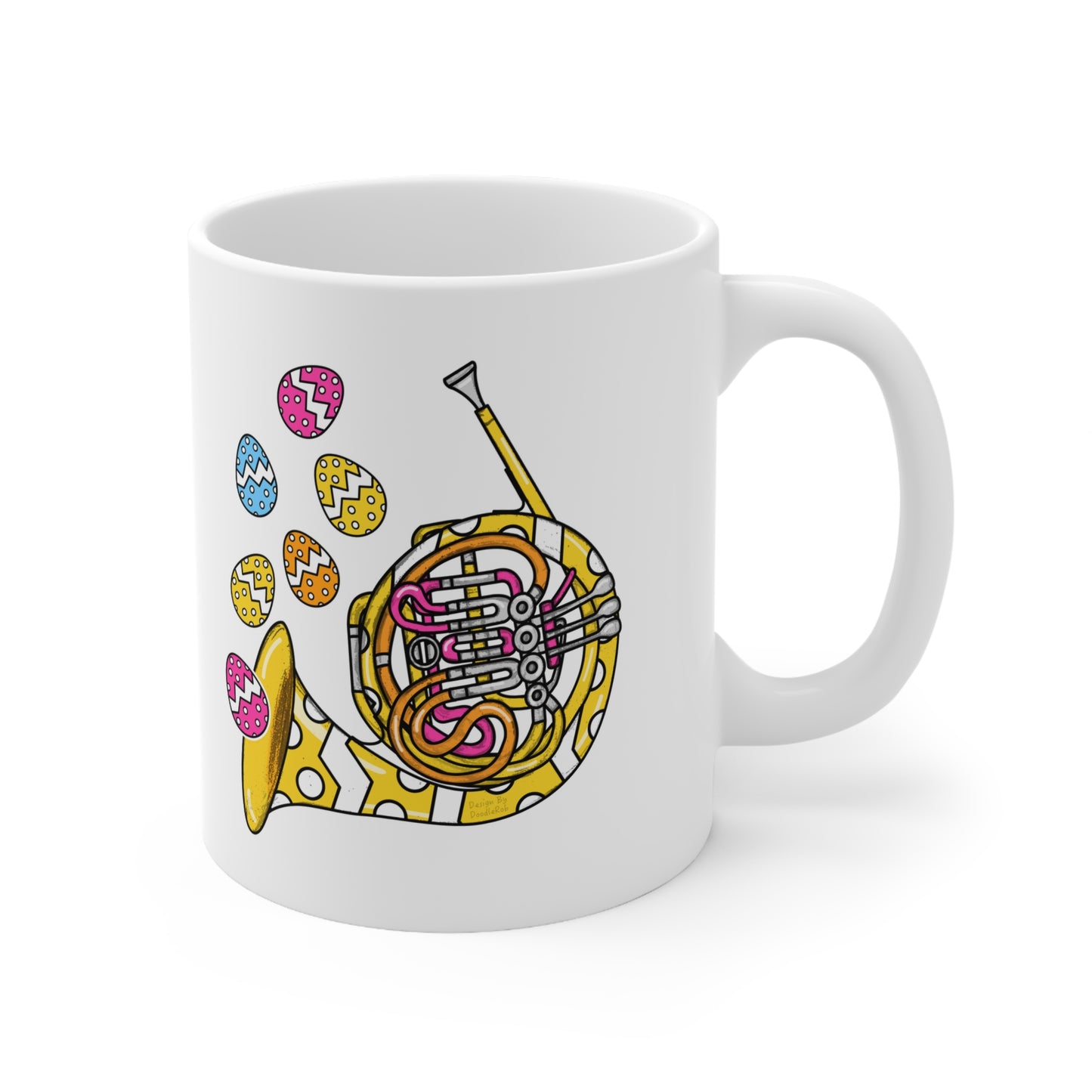 Easter French Horn Mug - Brass Player Mug - Easter Musician Gift
