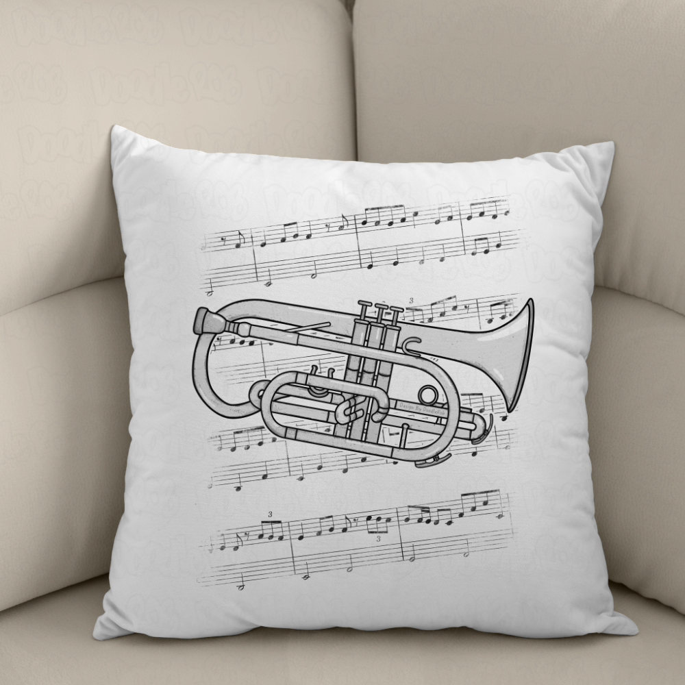 Cornet Player Cushion - Cornetist Gift - Musician Home Decor - Brass Musician Gift