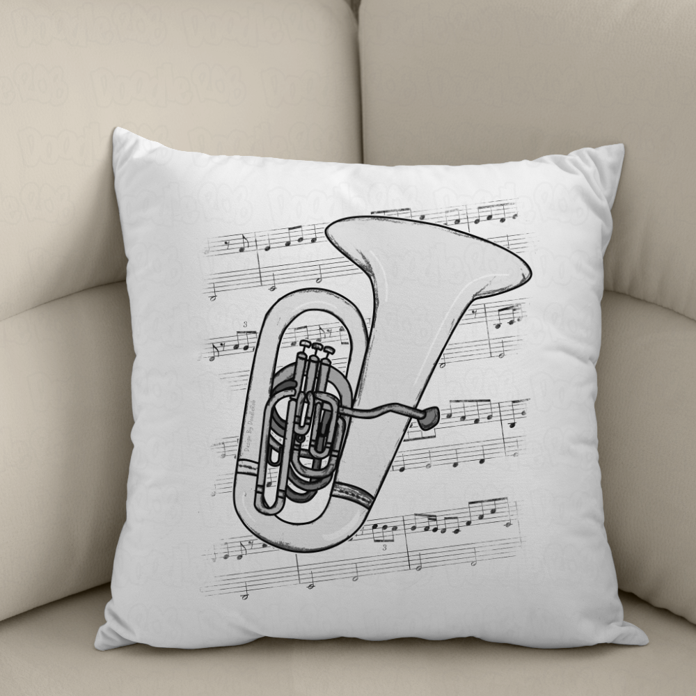 Tuba Cushion - Tubaist Throw Pillow - Musician Home Decor - Brass Musician Gift