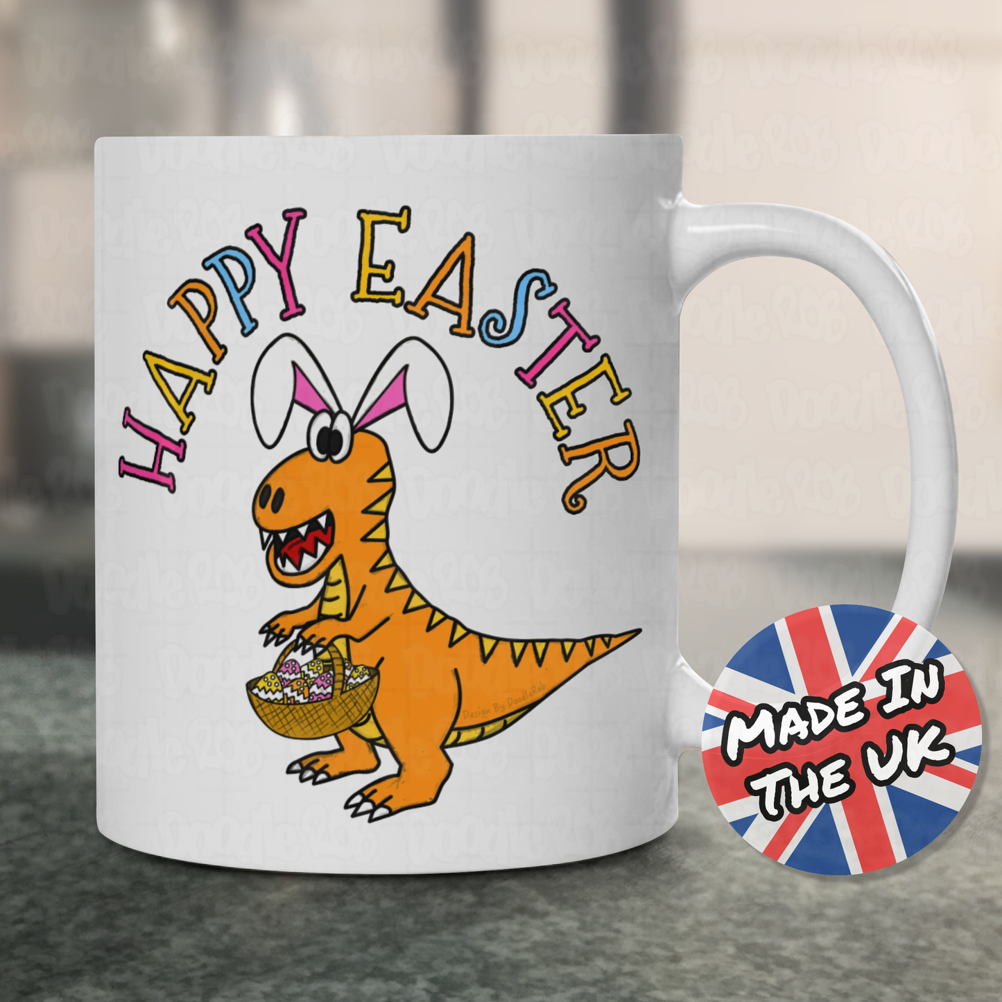 Dinosaur Easter Mug - T-Rex Easter Bunny - Kids Easter Gift