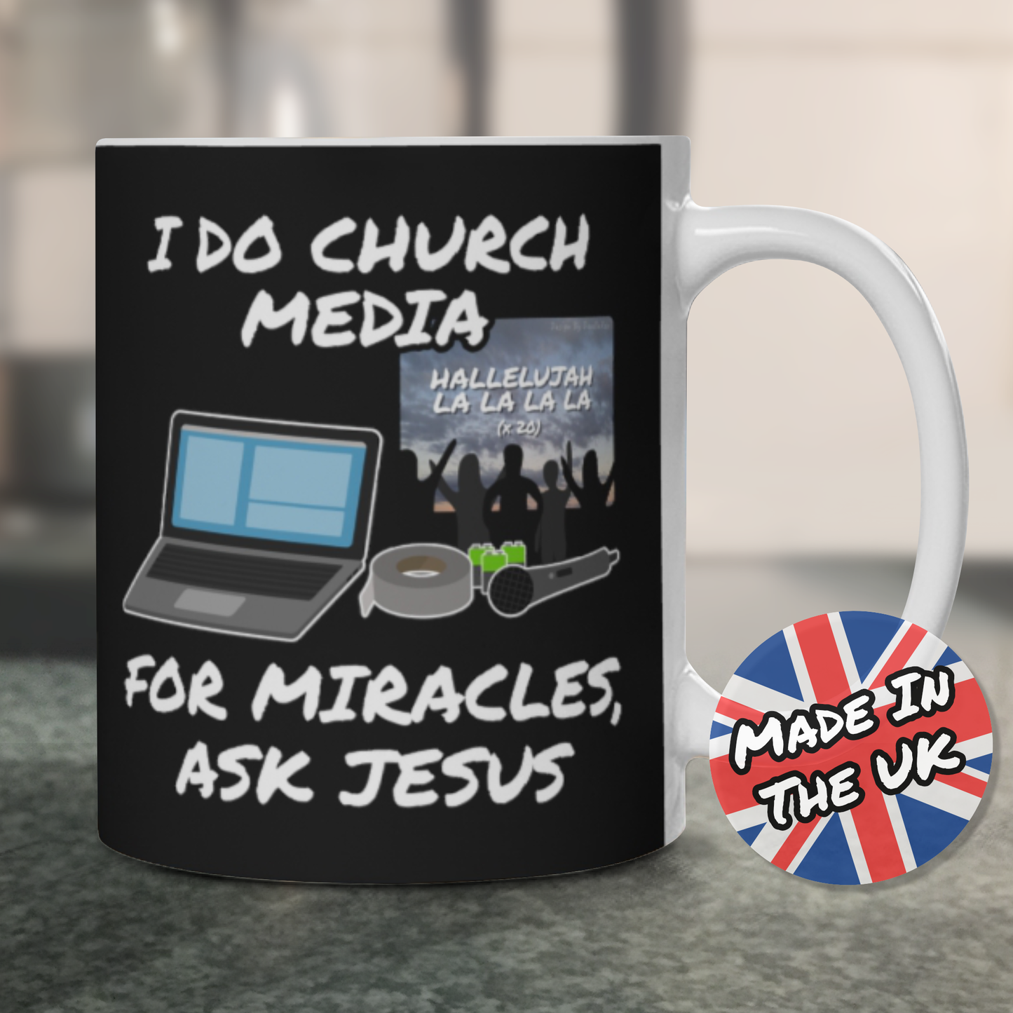Church Media Mug - I Do Church Media, For Miracles Ask Jesus