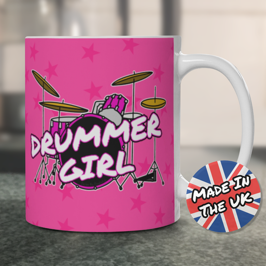 Drummer Girl Mug - Female Drummer Mug - Gift For Girl Who Plays Drums