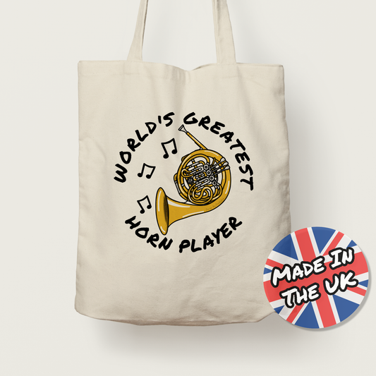 French Horn Tote Bag - World's Greatest Horn Player - Gift For Hornist