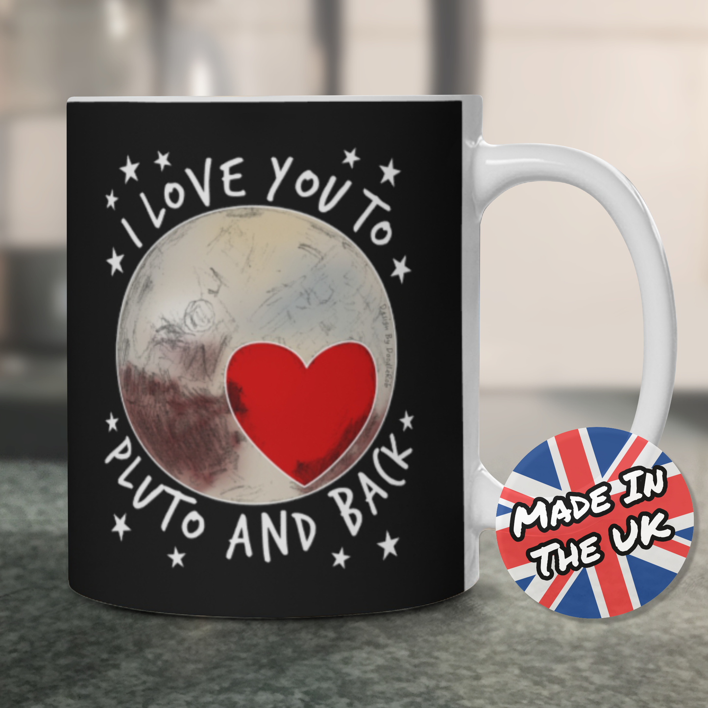 I Love You To Pluto and Back Mug - Space Enthusiast Anniversary Gift