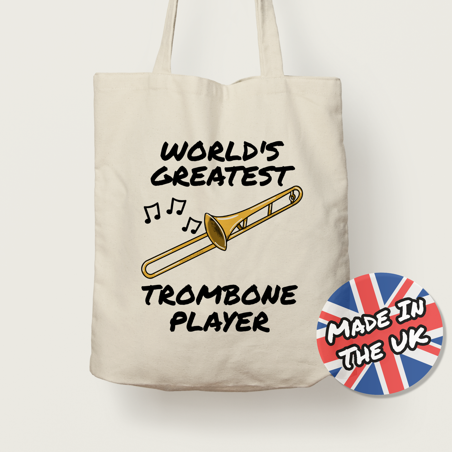 Trombone Tote Bag - World's Greatest Trombone Player - Gift For Trombonist