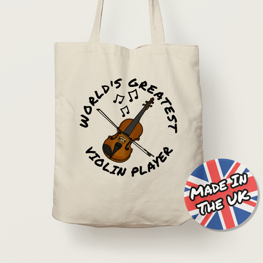 Violin Tote Bag - World's Greatest Violin Player - Gift For Violinist
