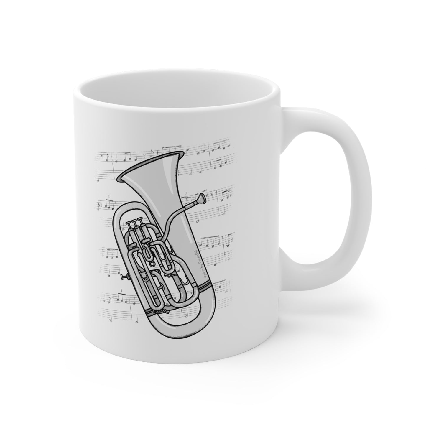Euphonium Music Notation Mug - Gift For Euphoniumist - Brass Musician Gift