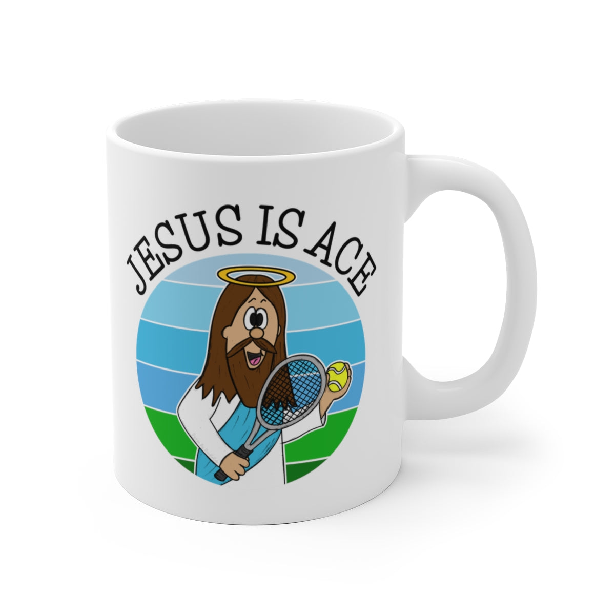 Christian Tennis Mug - Jesus Is Ace - Tennis Player Mug - Funny Church Gift