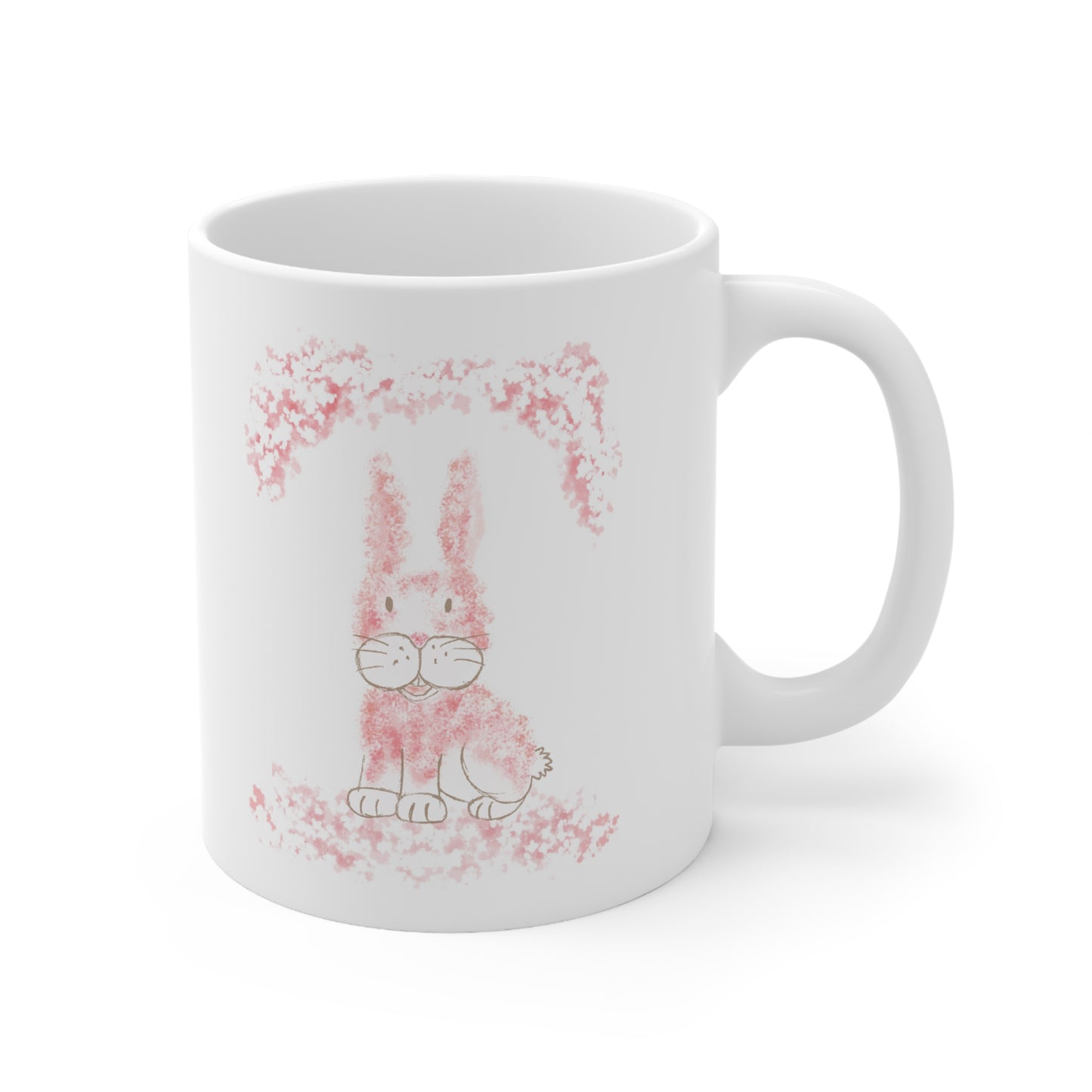 Floral Easter Bunny Mug - Cherry Blossom Gift For Her - Sakura Gift For Mum