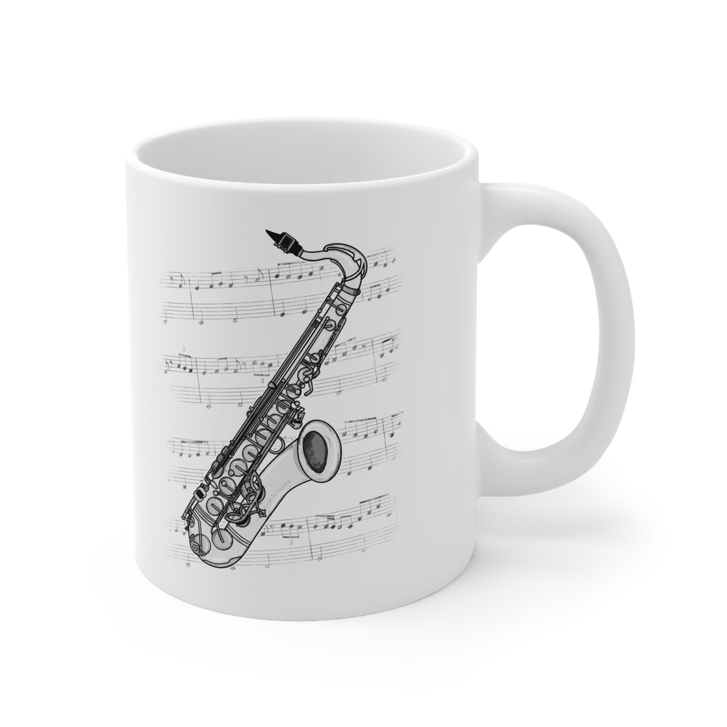 Saxophone Music Notation Mug - Saxophonist Mug - Music Teacher Gift