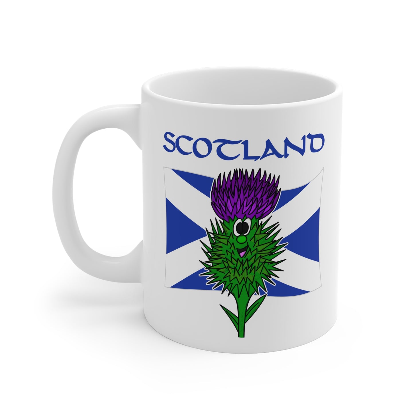Scottish Flag Thistle Mug - Patriotic Scotland Mug - St Andrew's Day Gift