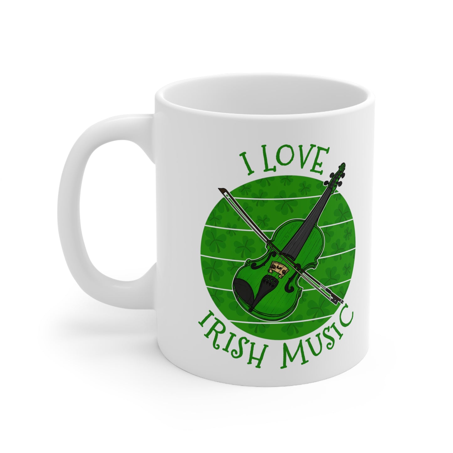 Irish Fiddle Mug - I Love Irish Music - Violinist Mug - St Patrick's Day Gift