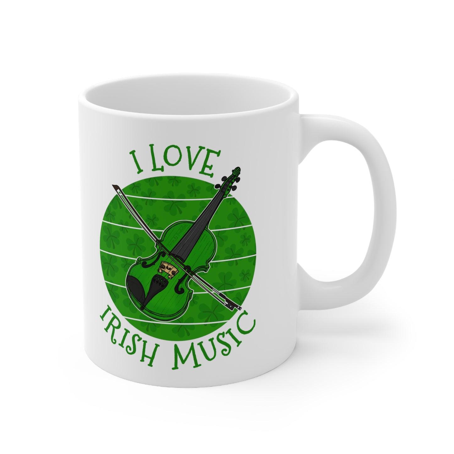Irish Fiddle Mug - I Love Irish Music - Violinist Mug - St Patrick's Day Gift