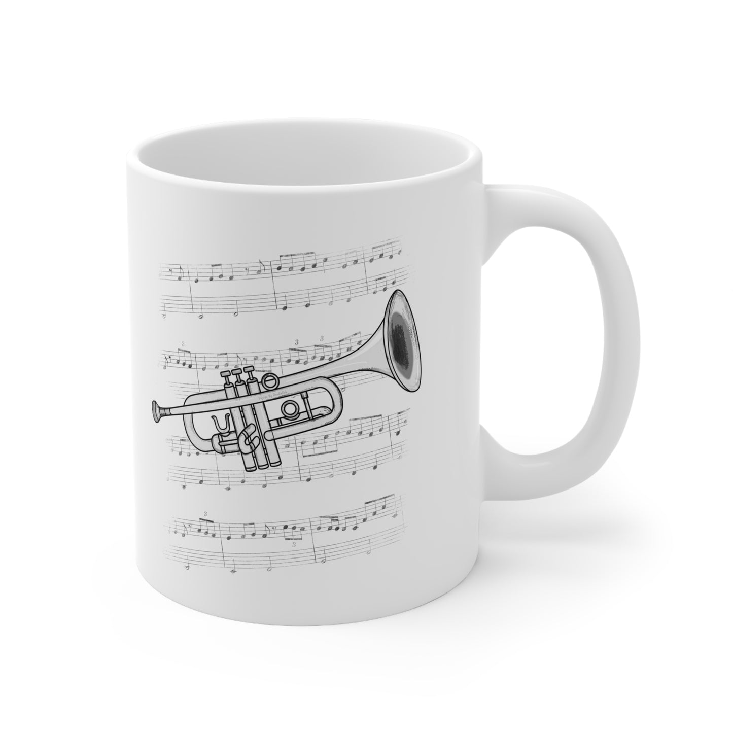 Trumpet Music Notation Mug - Gift For Trumpeter - Brass Musician Gift