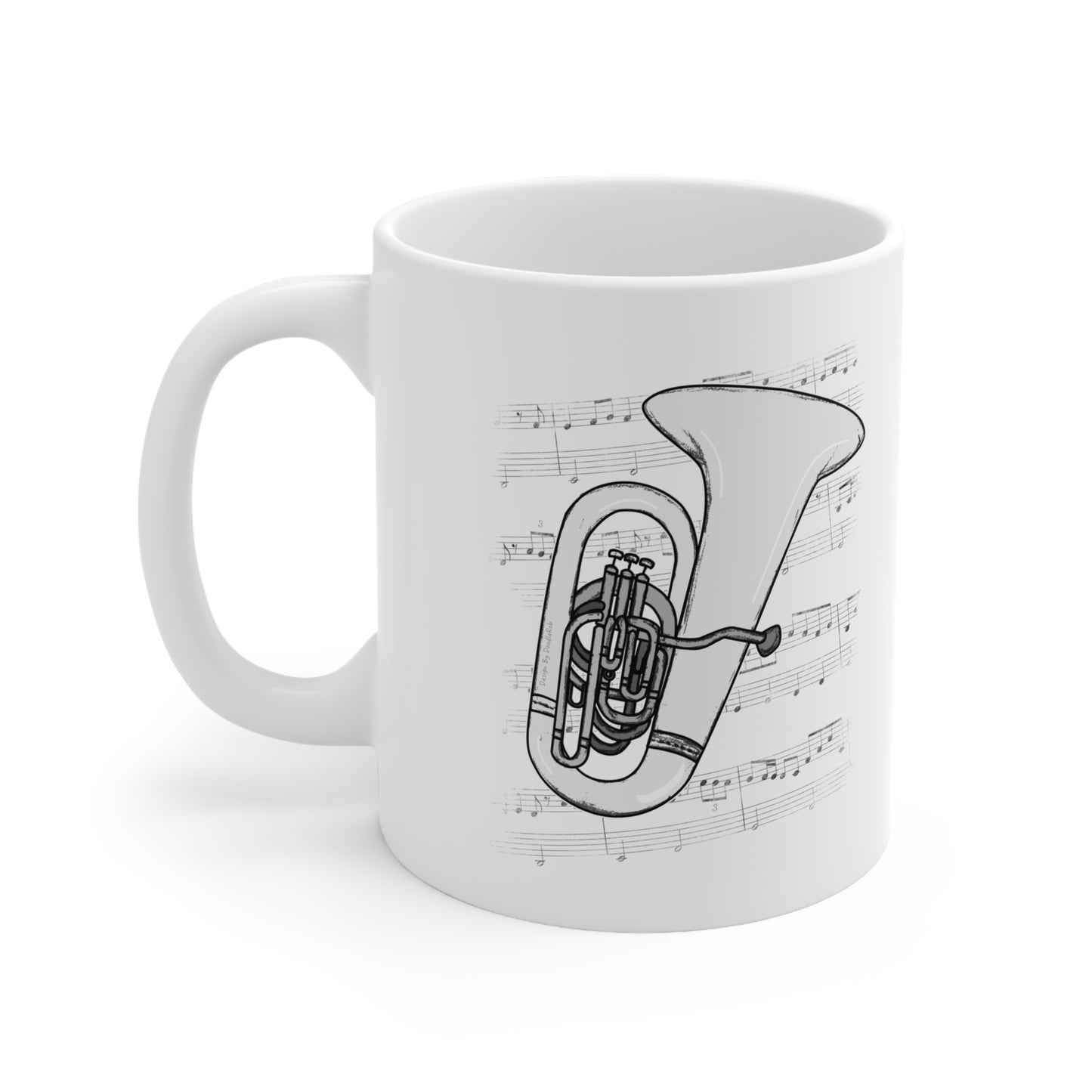 Tuba Music Notation Mug - Gift For Tubaist - Tuba Teacher Mug - Brass Musician Gift