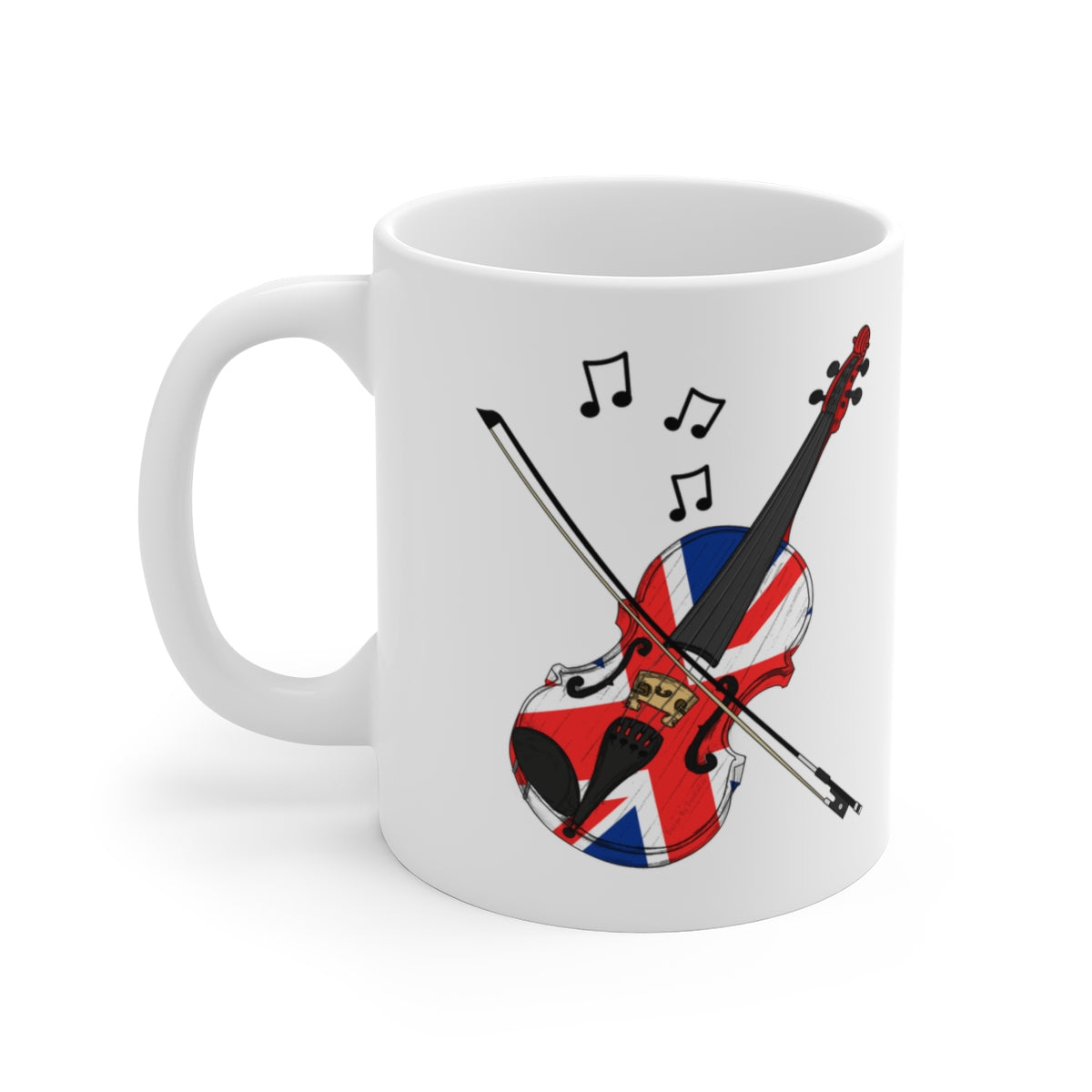 UK Flag Violin Mug - Violinist Gift - Union Jack Violin Mug - British Musician Gift