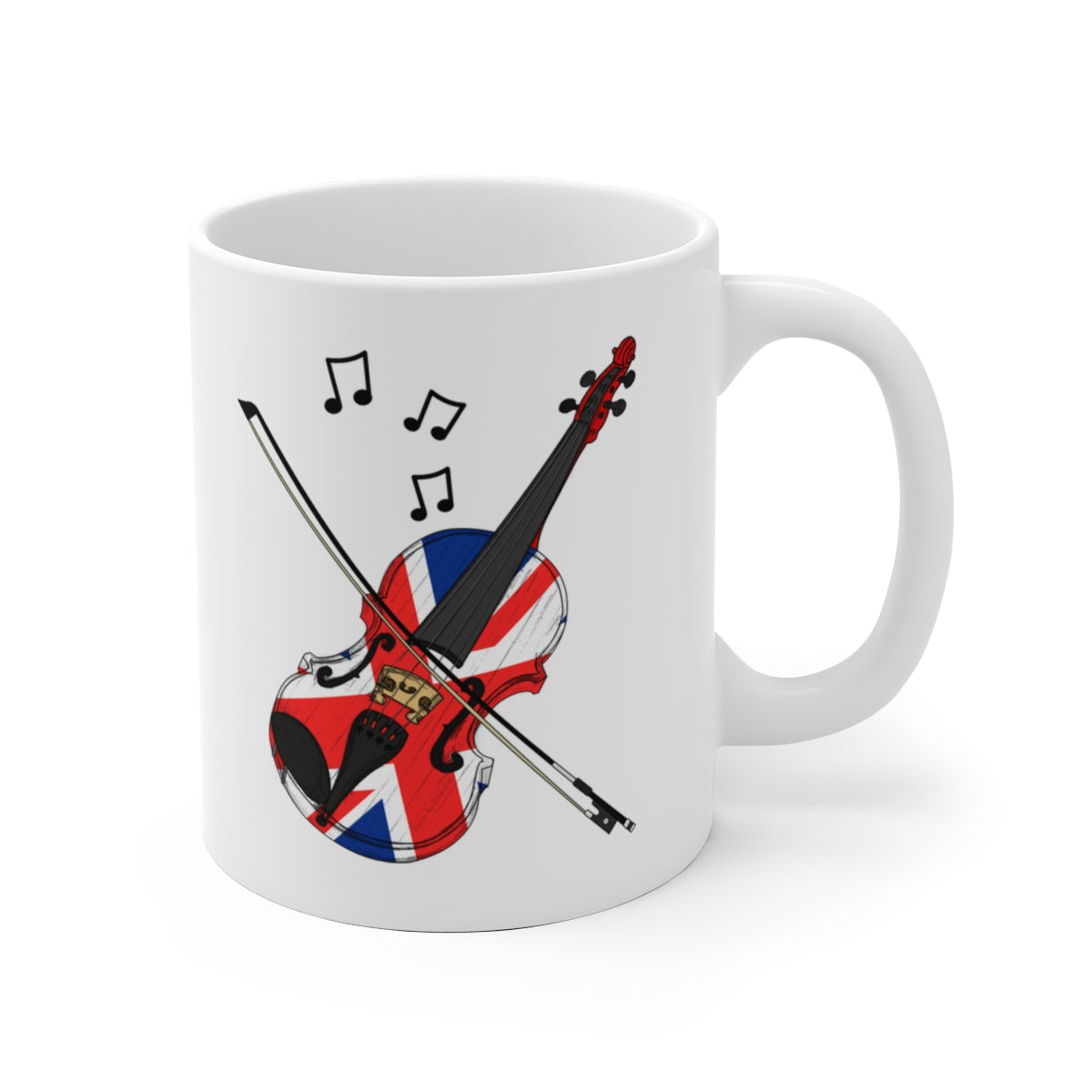 UK Flag Violin Mug - Violinist Gift - Union Jack Violin Mug - British Musician Gift